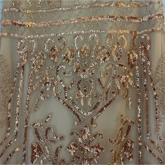 Rose Gold Lulu’s Bridesmaid Dress (Size M). - Picture 3 of 7